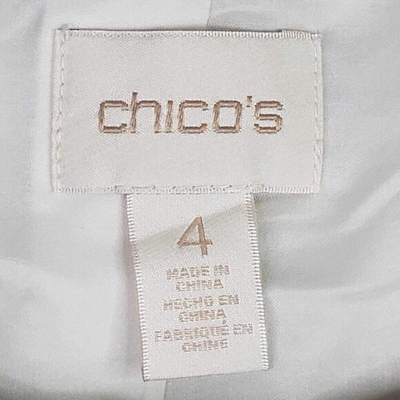 Chicos Women's Blazer Size 4 US XXL Black White Striped Animal Stretch - Picture 6 of 10